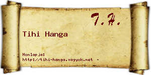 Tihi Hanga névjegykártya